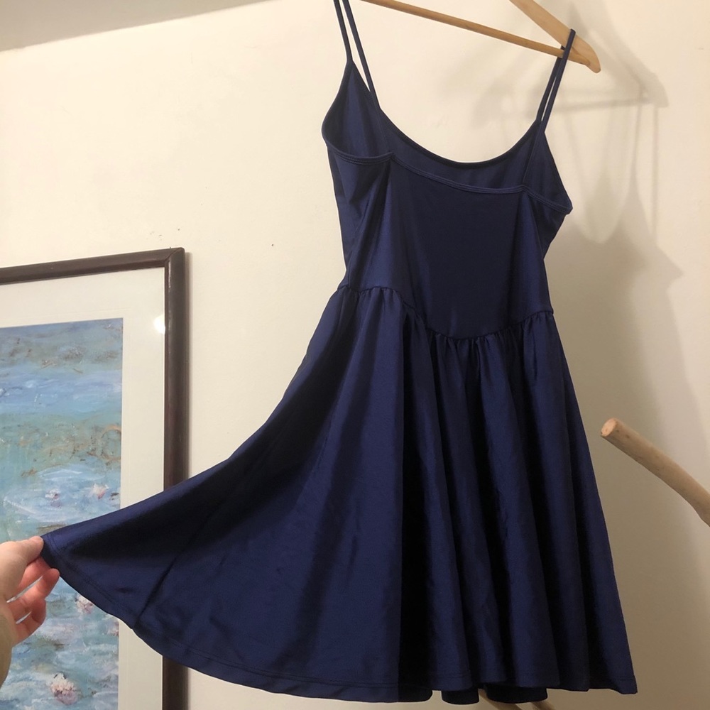 American Apparel silky navy blue dress